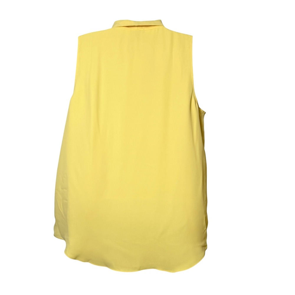 Ann Taylor Womens Yellow Tie Neck Sleeveless Blouse Top Size M NWT 40288857 - Picture 3 of 7